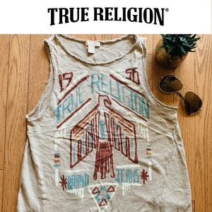 TRUE RELIGION Linen Totem Tank- Medium